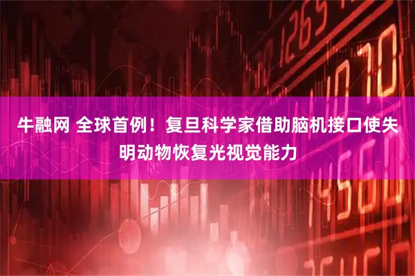 牛融网 全球首例!复旦科学家借助脑机接口使失明动物恢复光视觉能力