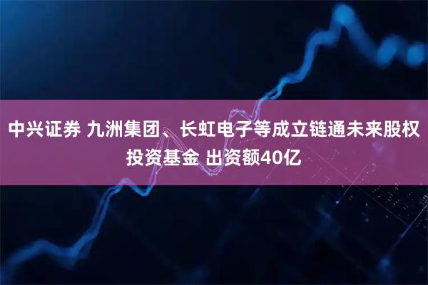 中兴证券 九洲集团、长虹电子等成立链通未来股权投资基金 出资额40亿